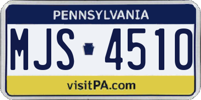 PA license plate MJS4510