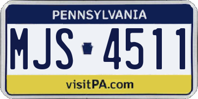 PA license plate MJS4511