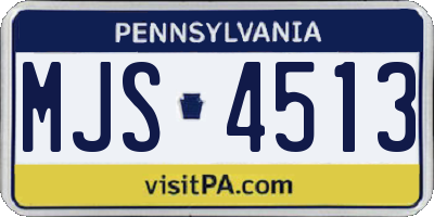 PA license plate MJS4513