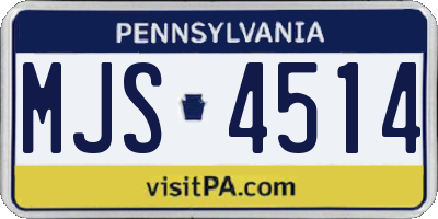 PA license plate MJS4514
