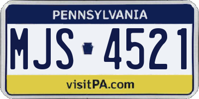 PA license plate MJS4521