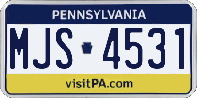 PA license plate MJS4531