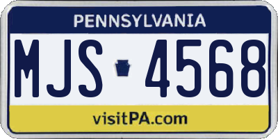 PA license plate MJS4568