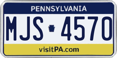 PA license plate MJS4570