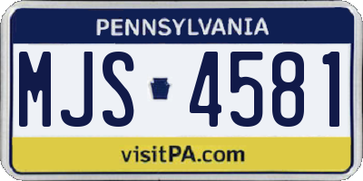 PA license plate MJS4581