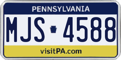 PA license plate MJS4588