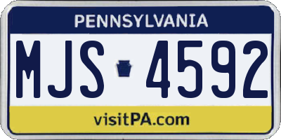 PA license plate MJS4592