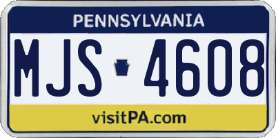 PA license plate MJS4608