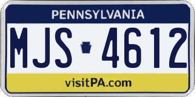 PA license plate MJS4612