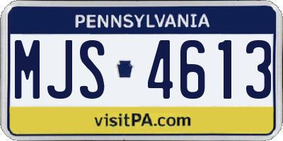 PA license plate MJS4613