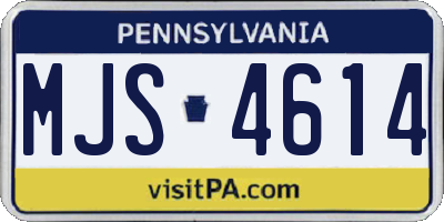 PA license plate MJS4614