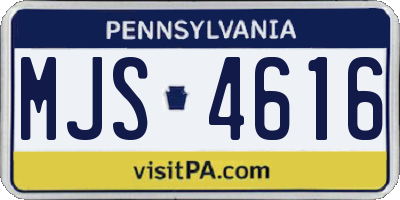 PA license plate MJS4616