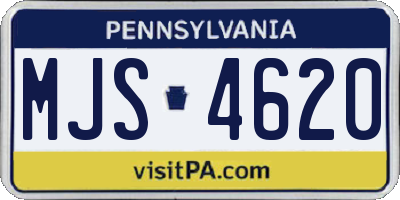 PA license plate MJS4620
