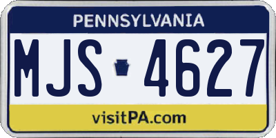 PA license plate MJS4627