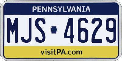 PA license plate MJS4629