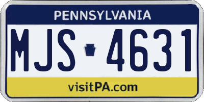 PA license plate MJS4631