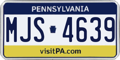 PA license plate MJS4639