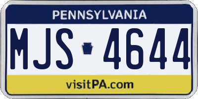 PA license plate MJS4644