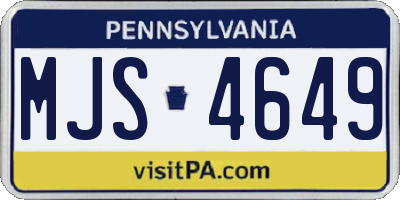 PA license plate MJS4649