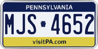 PA license plate MJS4652