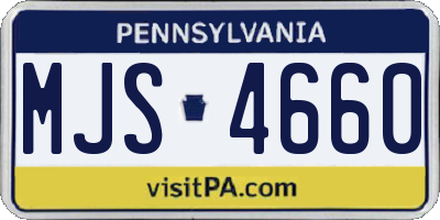 PA license plate MJS4660