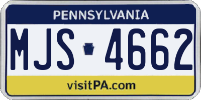 PA license plate MJS4662