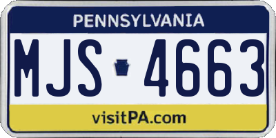 PA license plate MJS4663