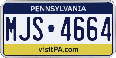 PA license plate MJS4664