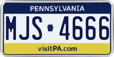 PA license plate MJS4666