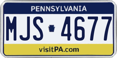 PA license plate MJS4677