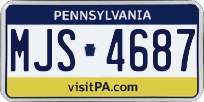 PA license plate MJS4687