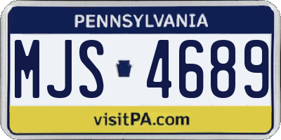 PA license plate MJS4689