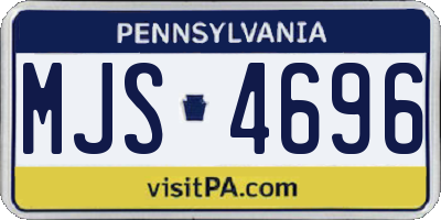 PA license plate MJS4696