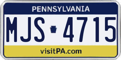 PA license plate MJS4715