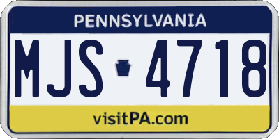PA license plate MJS4718