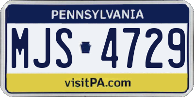 PA license plate MJS4729