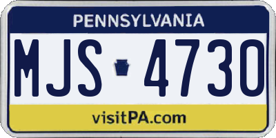 PA license plate MJS4730