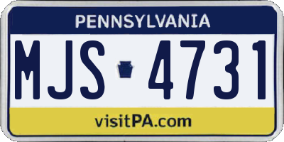 PA license plate MJS4731