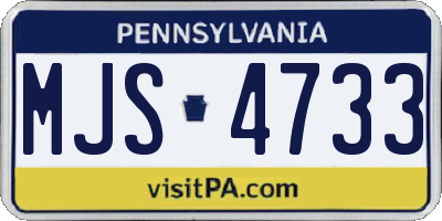 PA license plate MJS4733