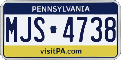 PA license plate MJS4738