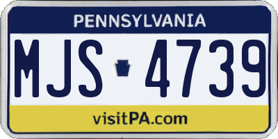 PA license plate MJS4739