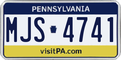 PA license plate MJS4741