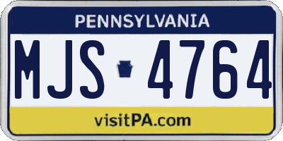 PA license plate MJS4764