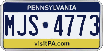 PA license plate MJS4773
