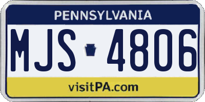 PA license plate MJS4806