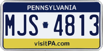 PA license plate MJS4813