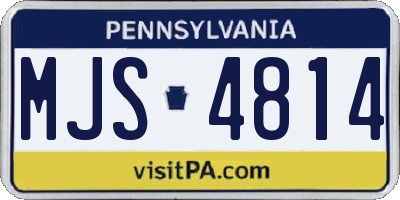 PA license plate MJS4814