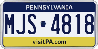 PA license plate MJS4818