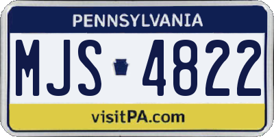 PA license plate MJS4822