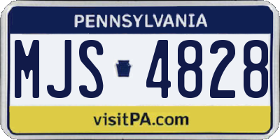 PA license plate MJS4828